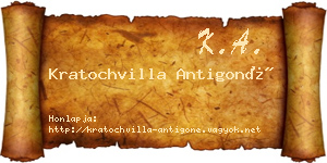 Kratochvilla Antigoné névjegykártya